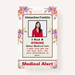 Emergency Contact Alert Medical Illness ID  ID Badge