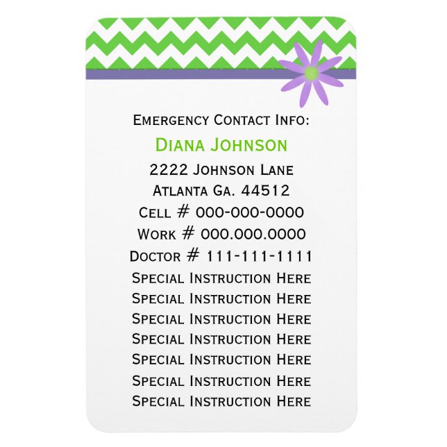 Emergency Contact: Babysitter Premium Magnet (Vertical)