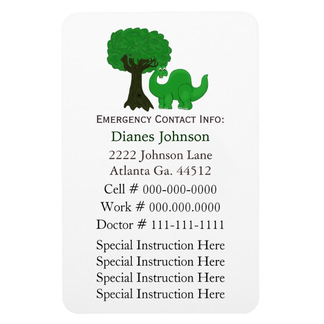 Emergency Contact: Babysitter Premium Magnet (Vertical)