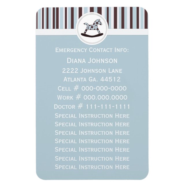 Emergency Contact: Rocking Horse Premium Magnet 2 (Vertical)