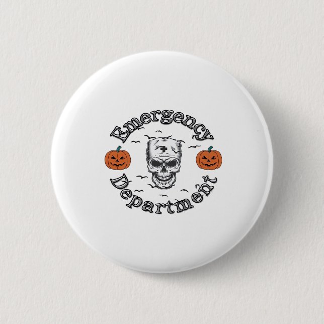 Emergency Departement Room Er Nurse Skeleton Hallo 6 Cm Round Badge (Front)
