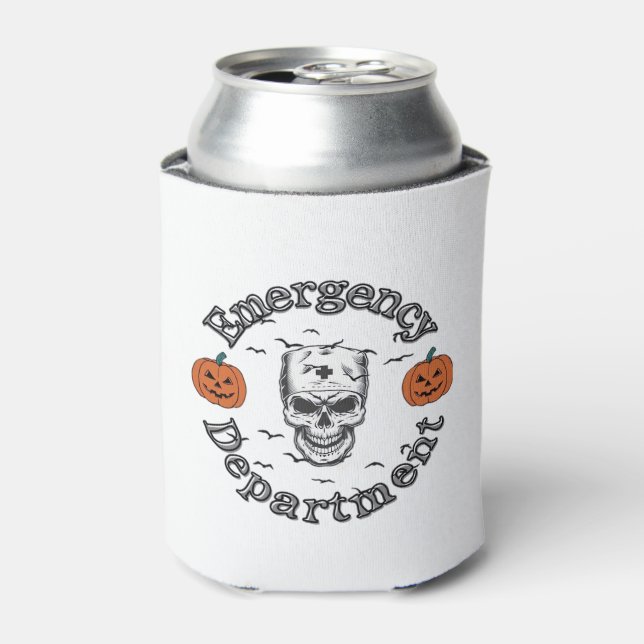 Emergency Departement Room Er Nurse Skeleton Hallo Can Cooler (Can Front)