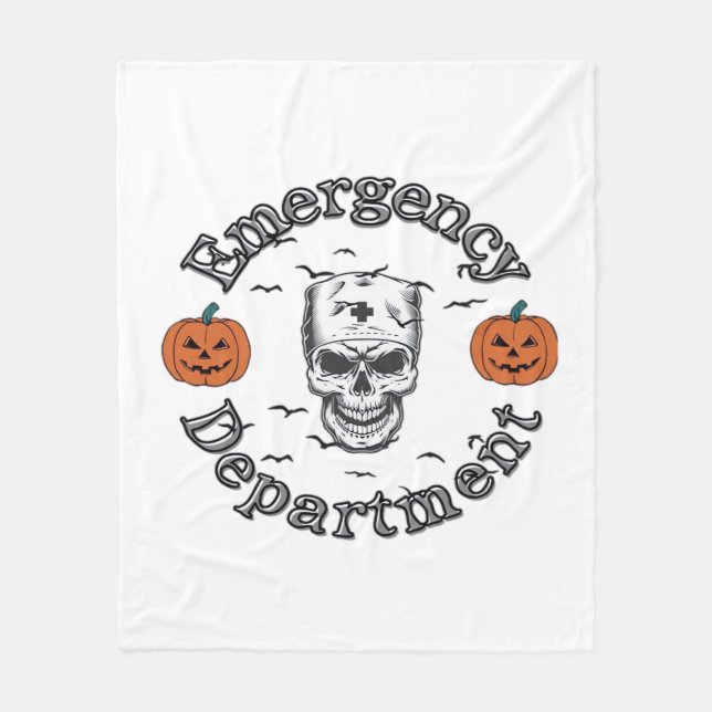 Emergency Departement Room Er Nurse Skeleton Hallo Fleece Blanket (Front)