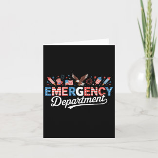 Emergency Department 4th Of July Usa Emergency Roo Card