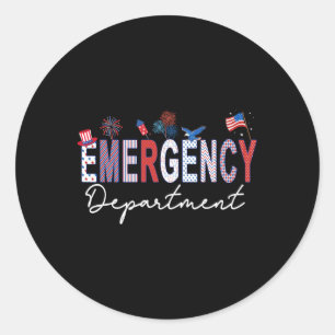 Emergency Department 4th Of July Usa Emergency Roo Classic Round Sticker