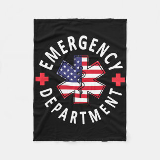Emergency Department 4th Of July Usa Emergency Roo Fleece Blanket
