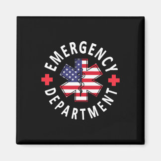 Emergency Department 4th Of July Usa Emergency Roo Magnet