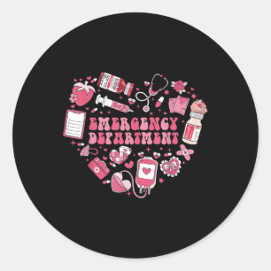 Emergency Department Ativan Heart Er Nurse Valenti Classic Round Sticker