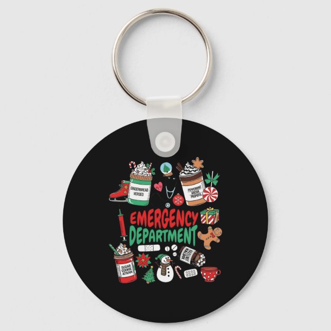 Emergency Department Christmas Crew Ed Christmas M Key Ring (Front)
