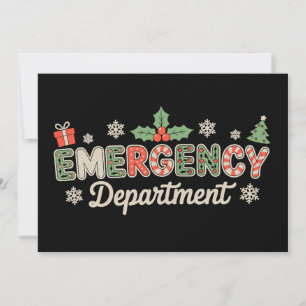 Emergency Department Christmas ER Nurse Santa Crew Holiday Card