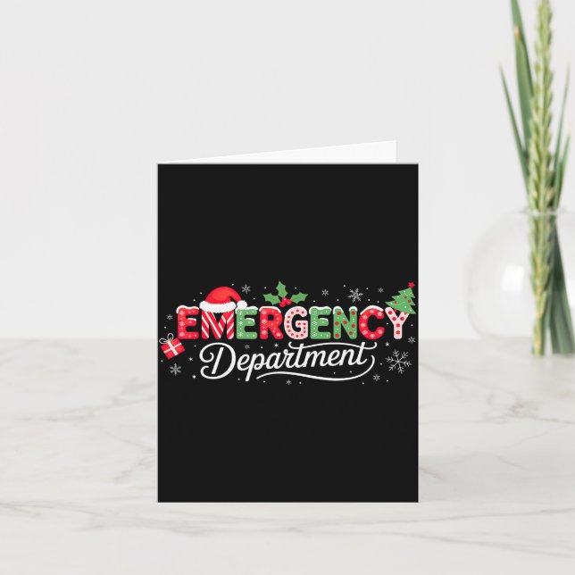 Emergency Department Christmas Santa Er  Card (Front)