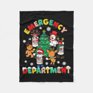 Emergency Department Christmas Santa Er Crew Nurse Fleece Blanket