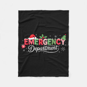 Emergency Department Christmas Santa Er  Fleece Blanket