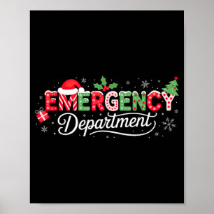 Emergency Department Christmas Santa Er  Poster