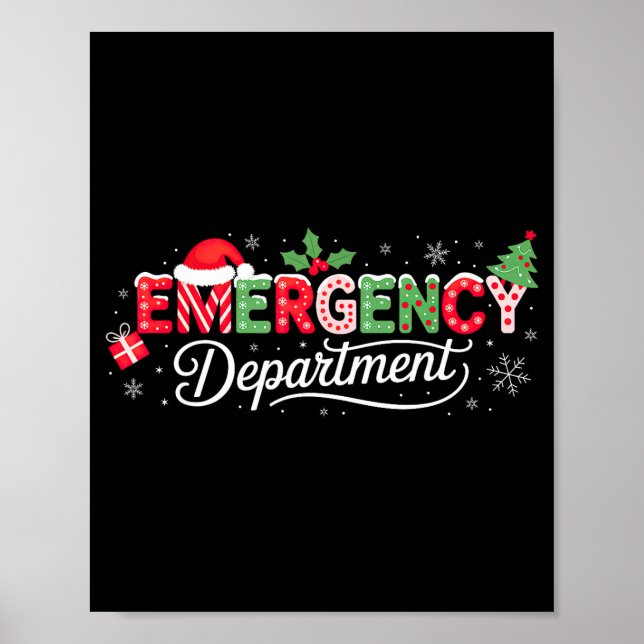Emergency Department Christmas Santa Er  Poster (Front)
