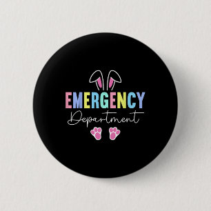 Emergency Department Easter Bunny Er Nurse Easter 6 Cm Round Badge