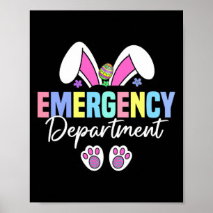 Emergency Department Easter Bunny Er Nurse Easter Poster
