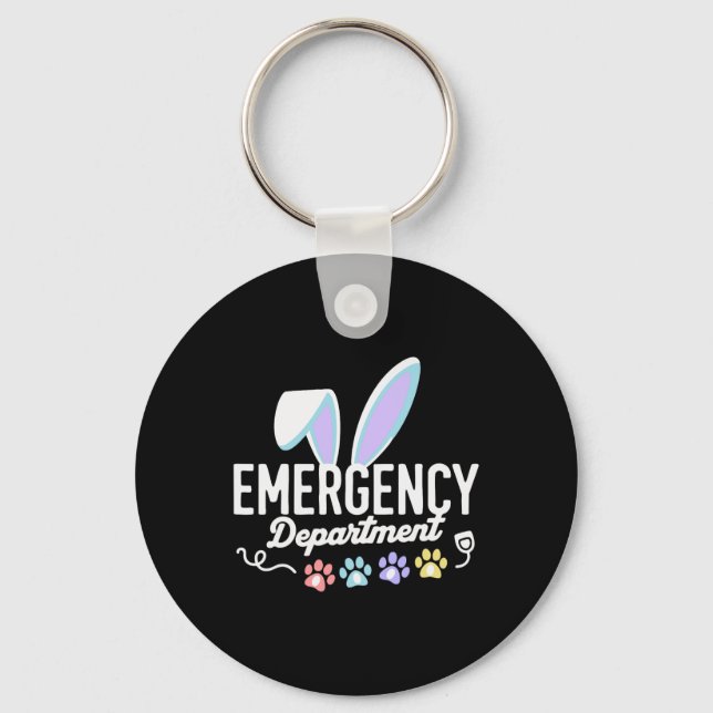 Emergency Department Easter Er Nurse Funny Ed Nurs Key Ring (Front)