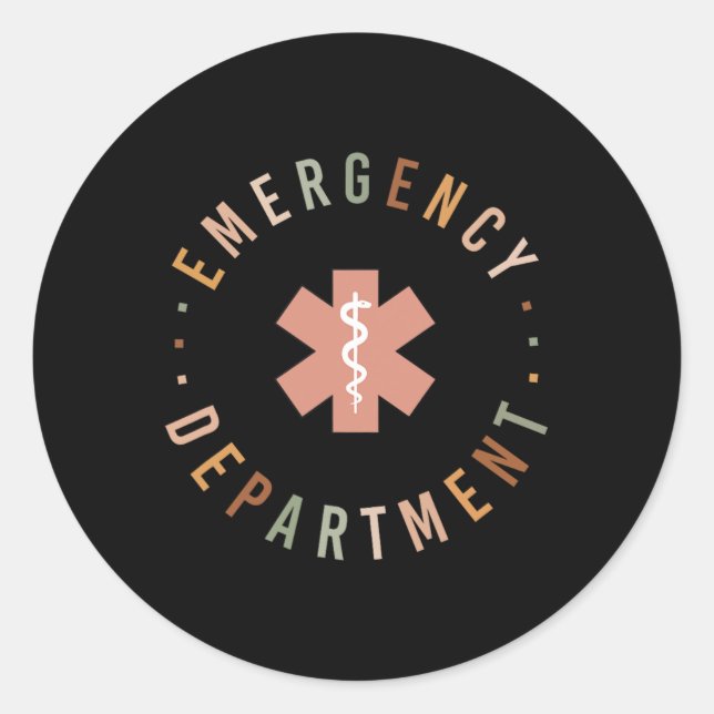 Emergency Department Er Ed Emergency Room Nurse Tr Classic Round Sticker (Front)