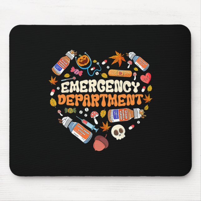Emergency Department Er Nurse Heart Fall Autumn Se Mouse Mat (Front)