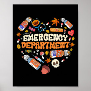Emergency Department Er Nurse Heart Fall Autumn Se Poster