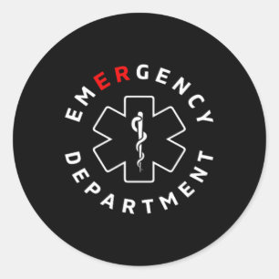 Emergency Department Er Rn Nurse Retro Healthcare  Classic Round Sticker
