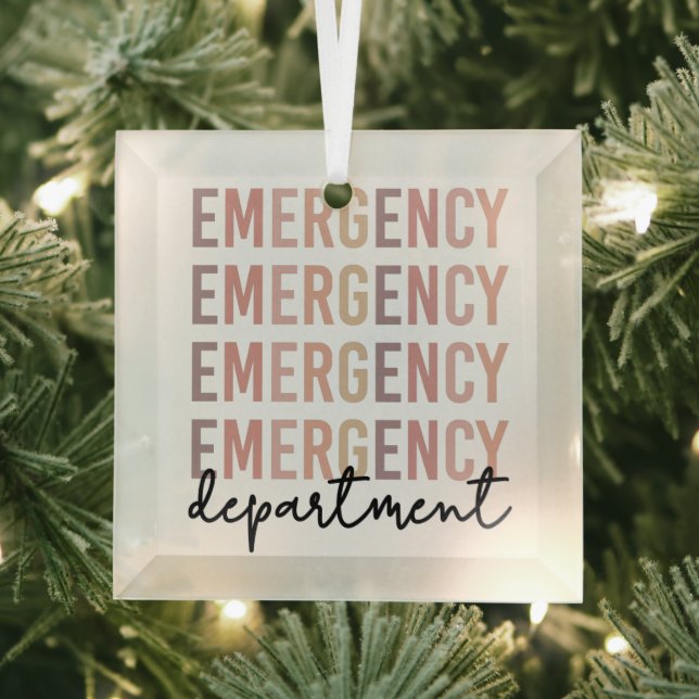 Emergency Department ER Staff | ER Nurse | ER Tech Glass Tree Decoration (Insitu)