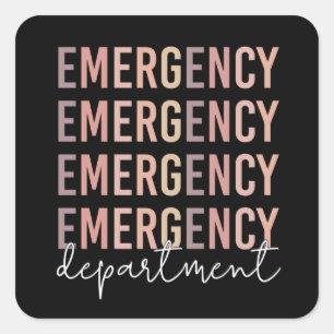 Emergency Department ER Staff ER Nurse ER Tech Square Sticker