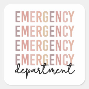 Emergency Department ER Staff   ER Nurse   ER Tech Square Sticker