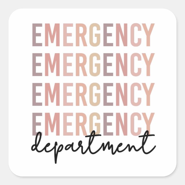 Emergency Department ER Staff | ER Nurse | ER Tech Square Sticker (Front)
