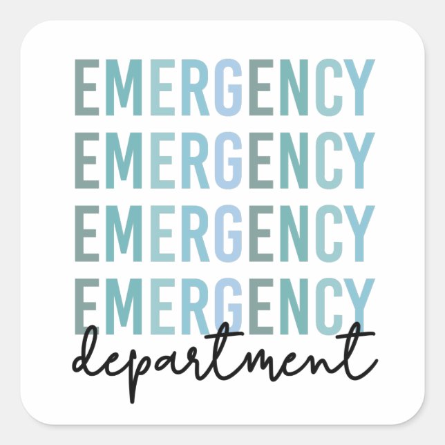 Emergency Department ER Staff | ER Nurse | ER Tech Square Sticker (Front)
