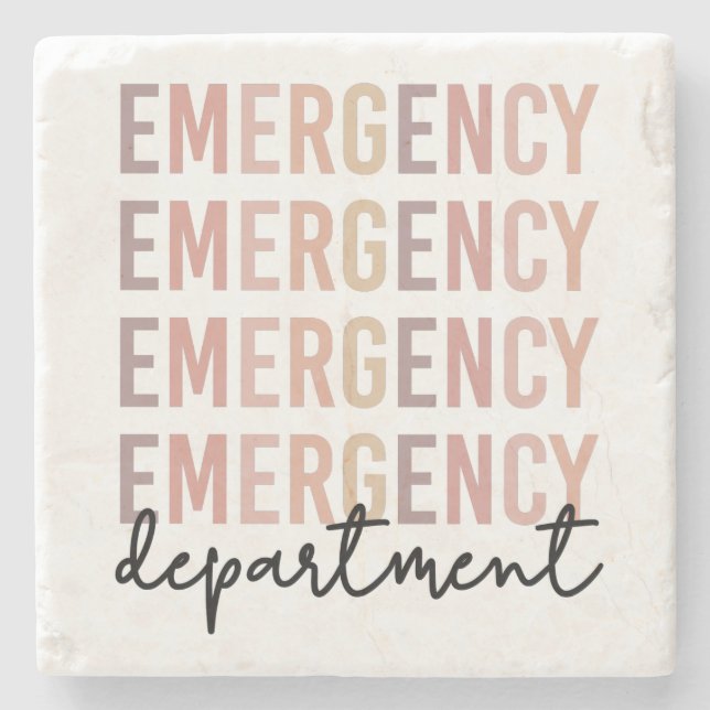 Emergency Department ER Staff | ER Nurse | ER Tech Stone Coaster (Front)