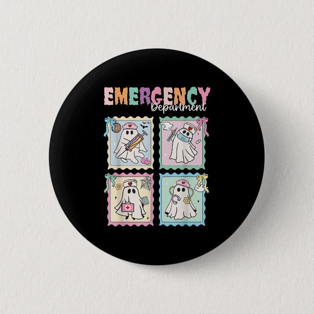 Emergency Department Funny Er Nurse Halloween Soky 6 Cm Round Badge (Front)