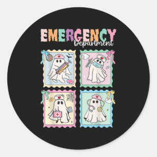 Emergency Department Funny Er Nurse Halloween Soky Classic Round Sticker