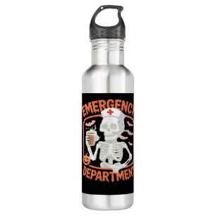 Emergency Department Funny Halloween Nurse Essenti 710 Ml Water Bottle