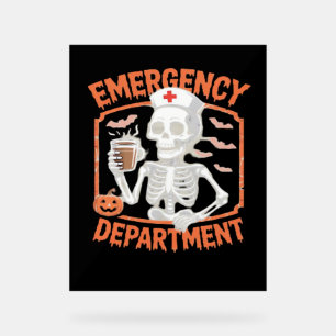Emergency Department Funny Halloween Nurse Essenti Acrylic Sign