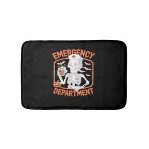 Emergency Department Funny Halloween Nurse Essenti Bath Mat