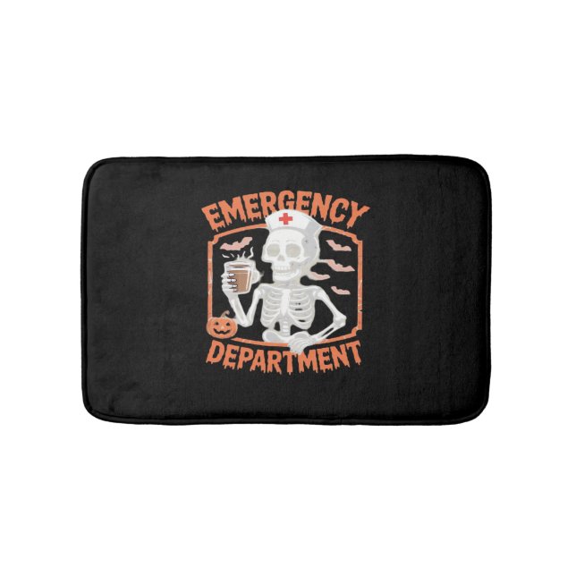 Emergency Department Funny Halloween Nurse Essenti Bath Mat (Front)