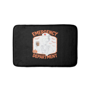 Emergency Department Funny Halloween Nurse Essenti Bath Mat