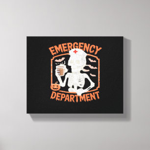 Emergency Department Funny Halloween Nurse Essenti Canvas Print