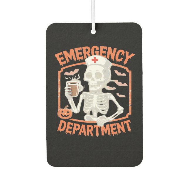Emergency Department Funny Halloween Nurse Essenti Car Air Freshener (Front)
