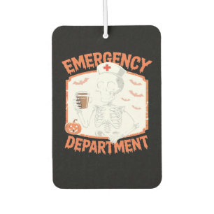 Emergency Department Funny Halloween Nurse Essenti Car Air Freshener