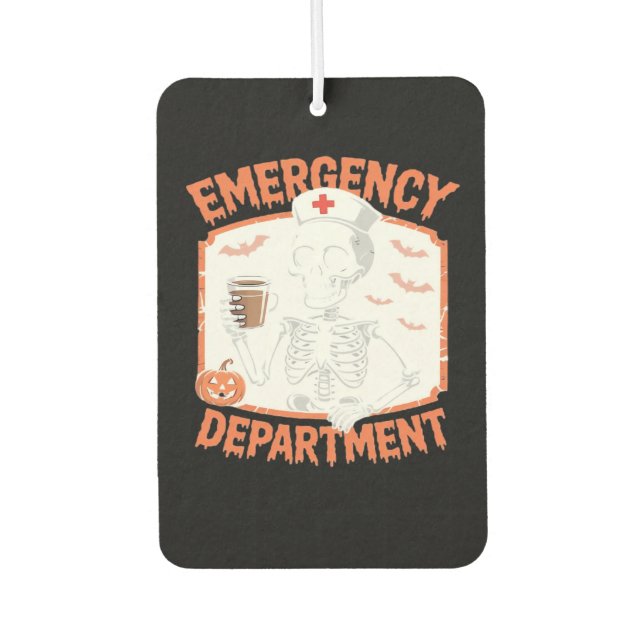 Emergency Department Funny Halloween Nurse Essenti Car Air Freshener (Front)