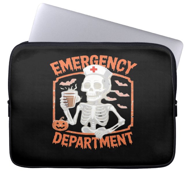 Emergency Department Funny Halloween Nurse Essenti Laptop Sleeve (Front)
