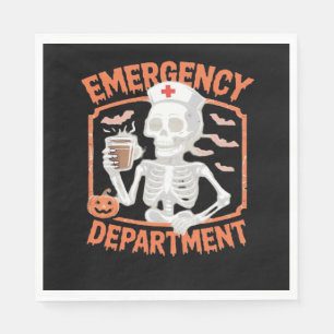 Emergency Department Funny Halloween Nurse Essenti Napkin