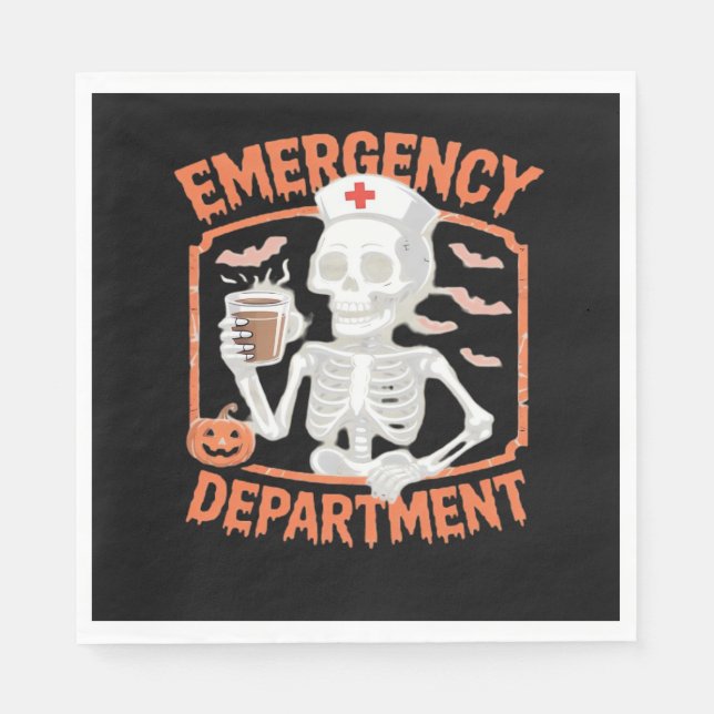 Emergency Department Funny Halloween Nurse Essenti Napkin (Front)