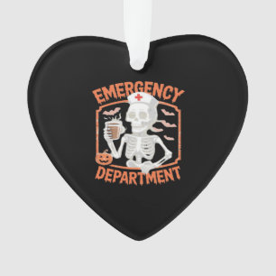 Emergency Department Funny Halloween Nurse Essenti Ornament