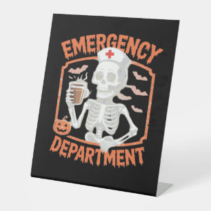 Emergency Department Funny Halloween Nurse Essenti Pedestal Sign