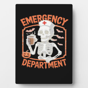 Emergency Department Funny Halloween Nurse Essenti Plaque