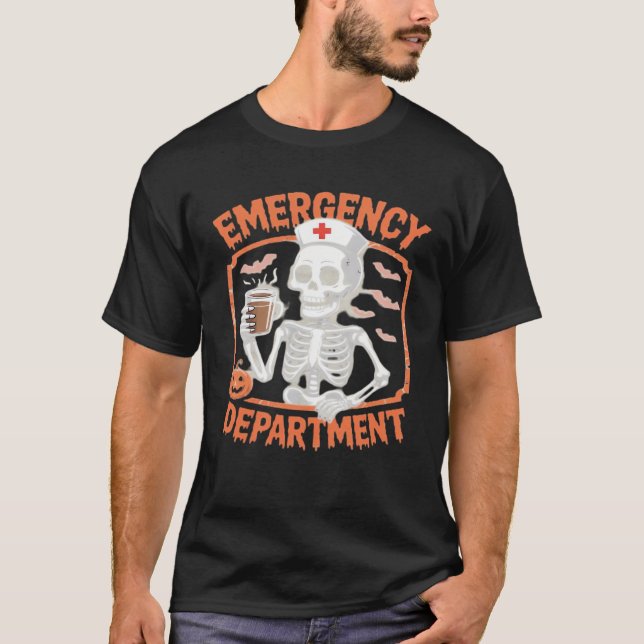 Emergency Department Funny Halloween Nurse Essenti T-Shirt (Front)